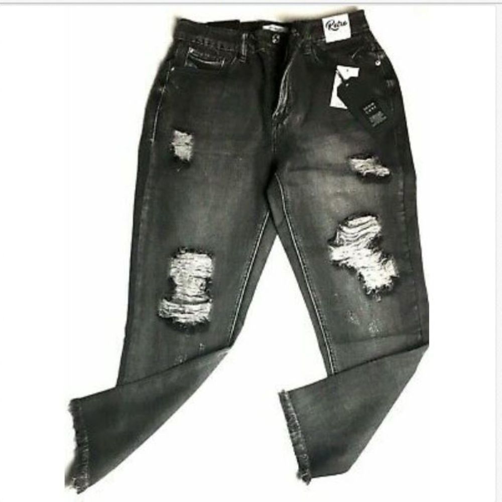 Kensie Grey Jeans Women size 2/26 Retro High Rise